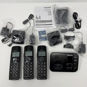 Open Box Panasonic KX‑TG3833M Cordless Phone 3 Handsets Answering Call Block